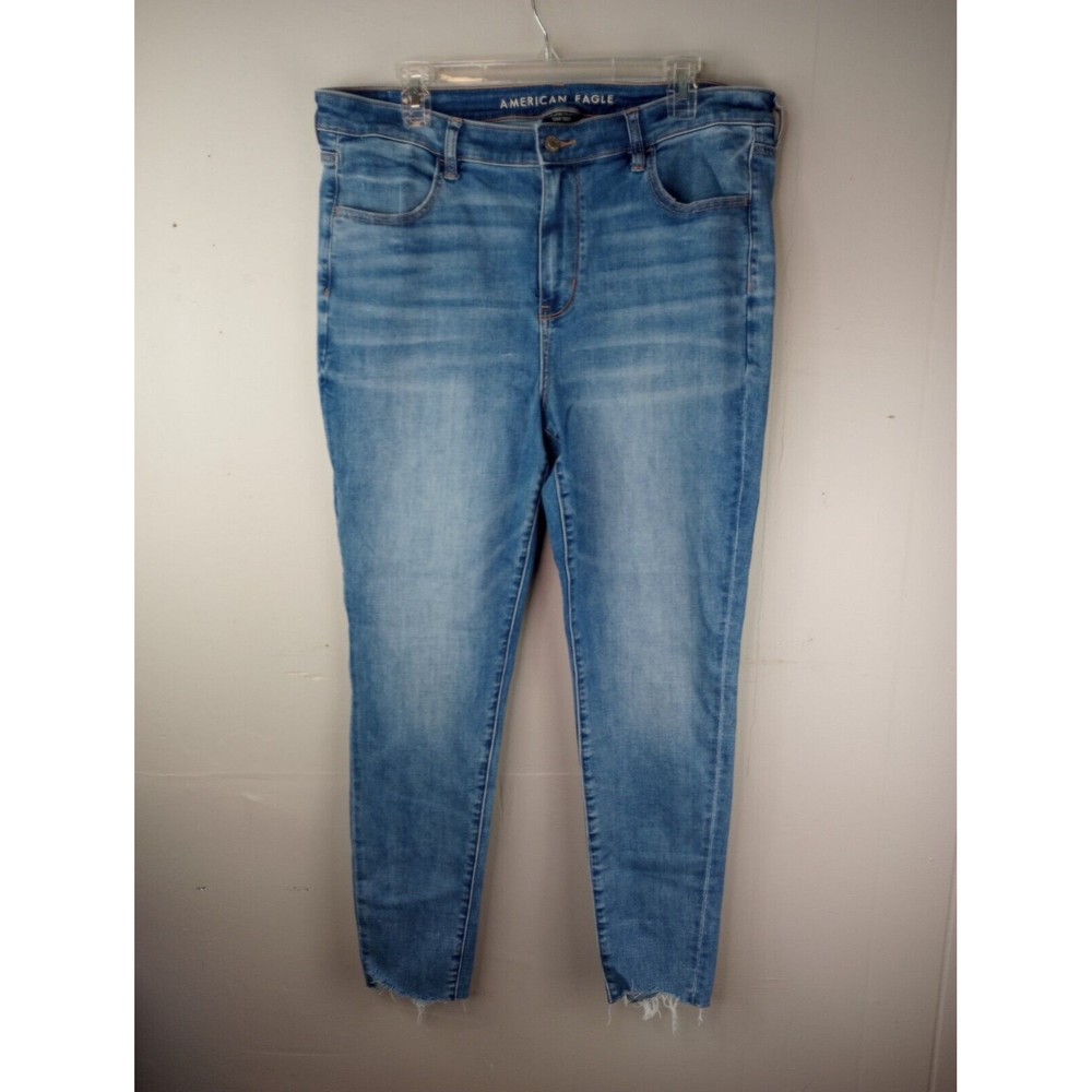 American Eagle Next Level Stretch Temp Tech Hi Rise Jegging 18Reg Light Wash